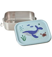 Rice Lunchbox - Stainless Steel - 2 Rum - Ocean Print - Blue