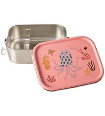 Rice Lunchbox - Stainless Steel - 2 Rum - Ocean Print - Coral