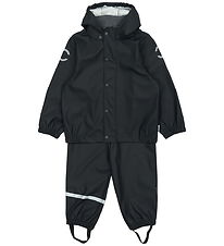 Mikk-Line Rainwear w. Suspenders - PU - Dark Navy