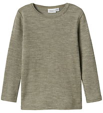 Name It Bluse - Wolle - Rib - Noos - NmnWax - Getrocknet Sage