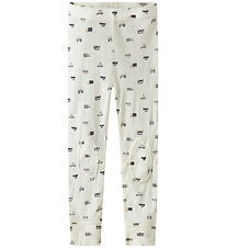 Name It Leggings - Wolle - Noos - NmmWang - Snow White/Small Car