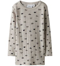 Name It Bluse - Wolle - Noos - NmmWang - Perlmutt Cloud/Small Ca