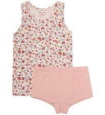 Minymo Underwear - 2-Pack - Sandshell/Pink w. Flowers