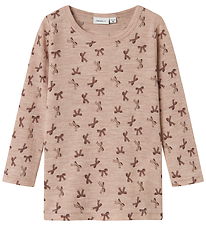 Name It Bluse - Wolle - NmfWang - Shadow Grau/Schleifen