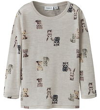 Name It Bluse - Wolle - NmmWang - Perlmutt Cloud/Forest Animals