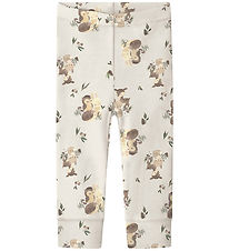 Name It Leggings - Wool - NbnWillu - Snow White/Forest Animals