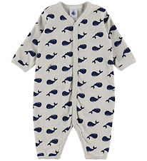 Petit Bateau Nightsuit - Beige Melange w. Whale
