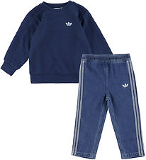 adidas Originals Set - Jeggings/Sweatshirt - Medium+ Blue/Nacht