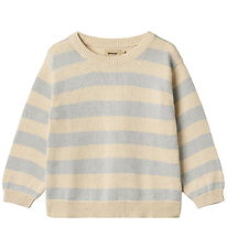 Wheat Tröja - Stickad - Morgan - Soft Blue Stripe