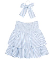 The New Skirt/Hair Tie - TnNalani - White Swan Striped w. G
