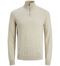 Jack & Jones Blouse - Knitted - Noos - JjeEmil - Oatmeal/Melange