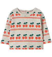 Tiny Cottons Blouse - Rib - Cherry - Light Cream Heather