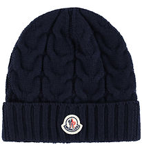 Moncler Beanie - Knitted - Wool - Navy