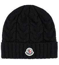 Moncler Beanie - Knitted - Wool - Black