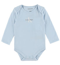 Calvin Klein Bodysuit l/s - Monogram - Rain Dance Blue
