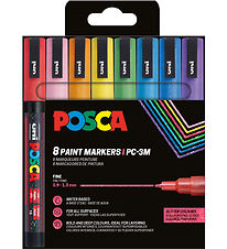 Posca Markers - PC-3M - 8 pcs - Multicolour w. Glitter