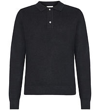 Grunt Bluse - Polo Strick - GrHam - Black Melange