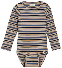 Minymo Bodysuit l/s - Rib - China Blue