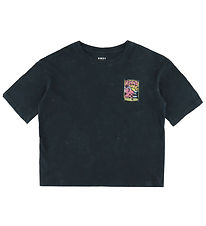 Roxy T-Shirt - Eva Oversize - Anthracite m. Print