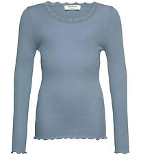 Rosemunde Blouse - Rib - Balta - Infinity w. Lace