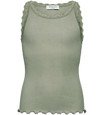 Rosemunde Top - RkBalta - Rib - Abbey Stone w. Lace