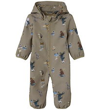 Name It Softshell Suit w. Fleece - NbnAlfa08 - Silver Mink/GO