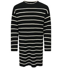 Kids Only Kjóll - Prjónað - Rib - KogIbi - Black/Hvítkappi Grey