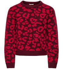 Kids Only Blouse - Wool - Knitted - KogDora - Cabernet/Salsa Leo