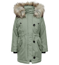 Kids Only Jacket - Noos - KogIris - Desert Sage/Fur Light Grey