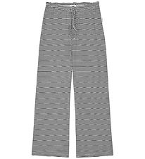 Pantalon Mads Nørgaard - Rib - Stripe Verona - Black/Vanilla Ice