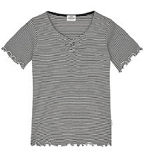 Mads Nørgaard T-Shirt - Rib - Stripe Tiki - Black/Vanilla Ice