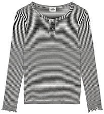 Mads Nørgaard Blússa - Stripe Tala - Black/Vanilla Ice