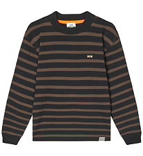 Mads Nørgaard Blússa - Stripe Carlito - Black/Demitasse