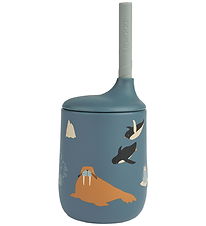Liewood Cup w. Straws - Silicone - Ellis - Arctic Sea/Ocean Vie