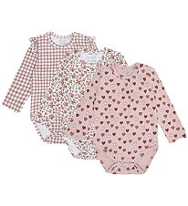 Hust and Claire Bodysuit l/s - 3-Pack - Bella Little Check - Ado