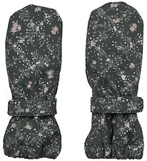 Wheat Rain Mitts w. Fleece - PU - Rily - Forest Lake Checked Flo
