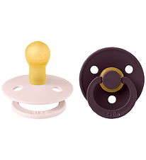 BIBS Colour Pacifiers - Size 1 - 2-Pack - Round - Petal/Plum