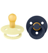 BIBS Colour Pacifiers - Size 1 - 2-Pack - Round - Luna/Deep Spac