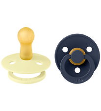 BIBS Colour Pacifiers - Size 2 - 2-Pack - Round - Luna/Deep Spac