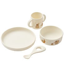 Liewood Dinner Set - Silicone - 4 Parts - Vivi - Elephant/Cream