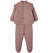 Name It Termosett m. Fleece - NmfMoon - Woodrose m. Glitter