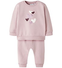Name It Sweat Set - NbfVrillie - Burnished Lilac/Hearts
