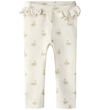Lil' Atelier leggings - Rib - NbfGavo - Pastel Parchment/Swan