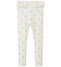 Lil' Atelier leggings - Rib - NmfGavo - Pastel Parchment/Swan