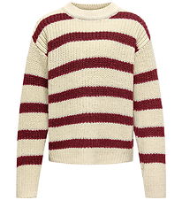 Kids Only Blouse - Knitted - Noos - KogJusty - Eggnog/Cabernet