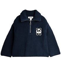 Mini Rodini Blouse - Knitted - Panda - Blue