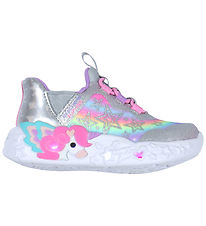 Skechers Shoes w. Light - Unicorn Charm - Silver/Multi