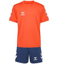 Hummel Tracksuit - HmlLogo - Nasturtium/Dark Denim