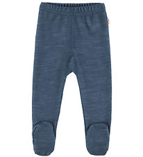 Joha Leggings w. Feet - Wool/Bamboo - Dark Denim