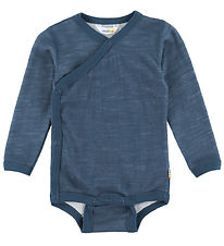Joha Wrap Bodysuit l/s - Wool/Bamboo - Dark Denim